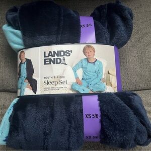 Lands' End Kids Pajama Set - Dark Blue and Light Blue